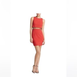 Bailey 44 Womens Middle Linebacker Ponte Mesh Inset Clubwear Dress Red/Coral